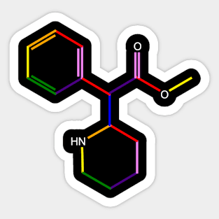 Ritalin Molecule Rainbow Chemistry Sticker